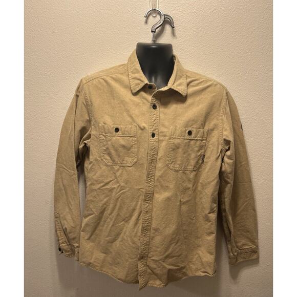 Eddie Bauer Shirt Mens Size TL Camel Brown Flannel‎ Classic Fit Mountain Ops - Picture 1 of 6